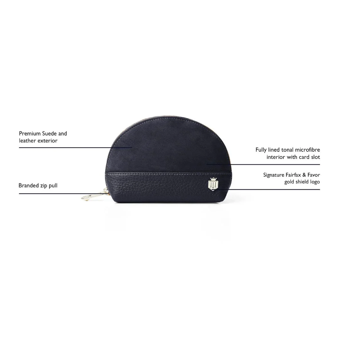Fairfax & Favor Chiltern Suede Coin Purse in Navy - Image 6