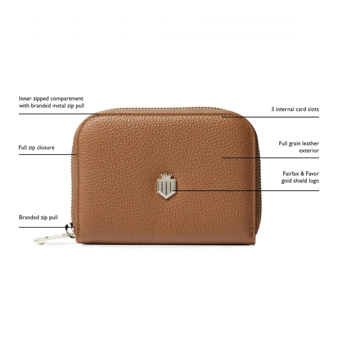 Fairfax & Favor Mini Salisbury Leather Purse in Tan - Image 7
