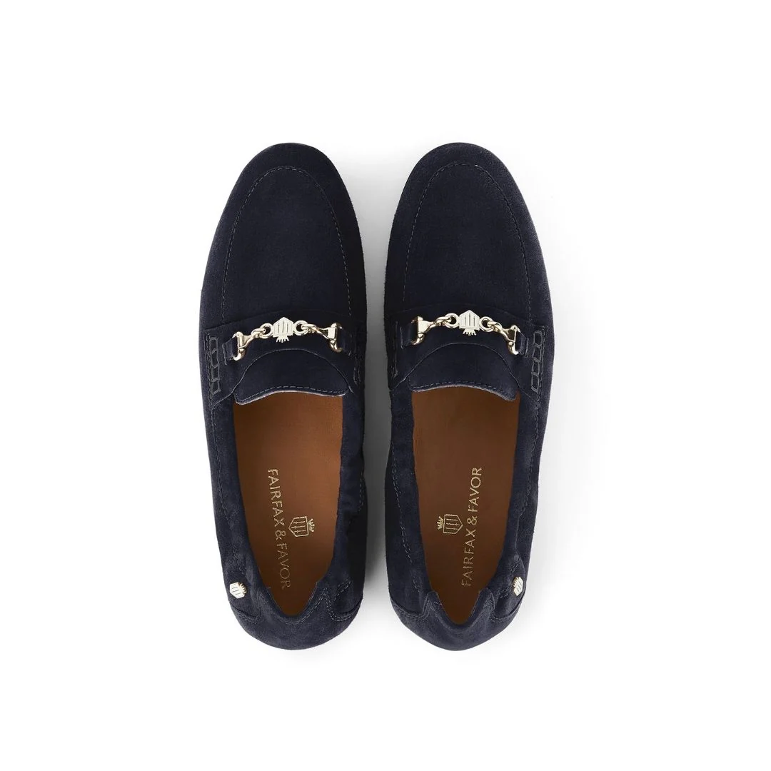 Fairfax & Favor Women's Newmarket Suede Loafer in Navy - Image 3