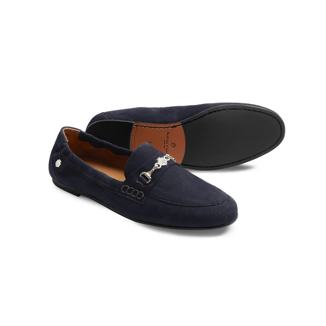 Fairfax & Favor Women's Newmarket Suede Loafer in Navy - Image 4