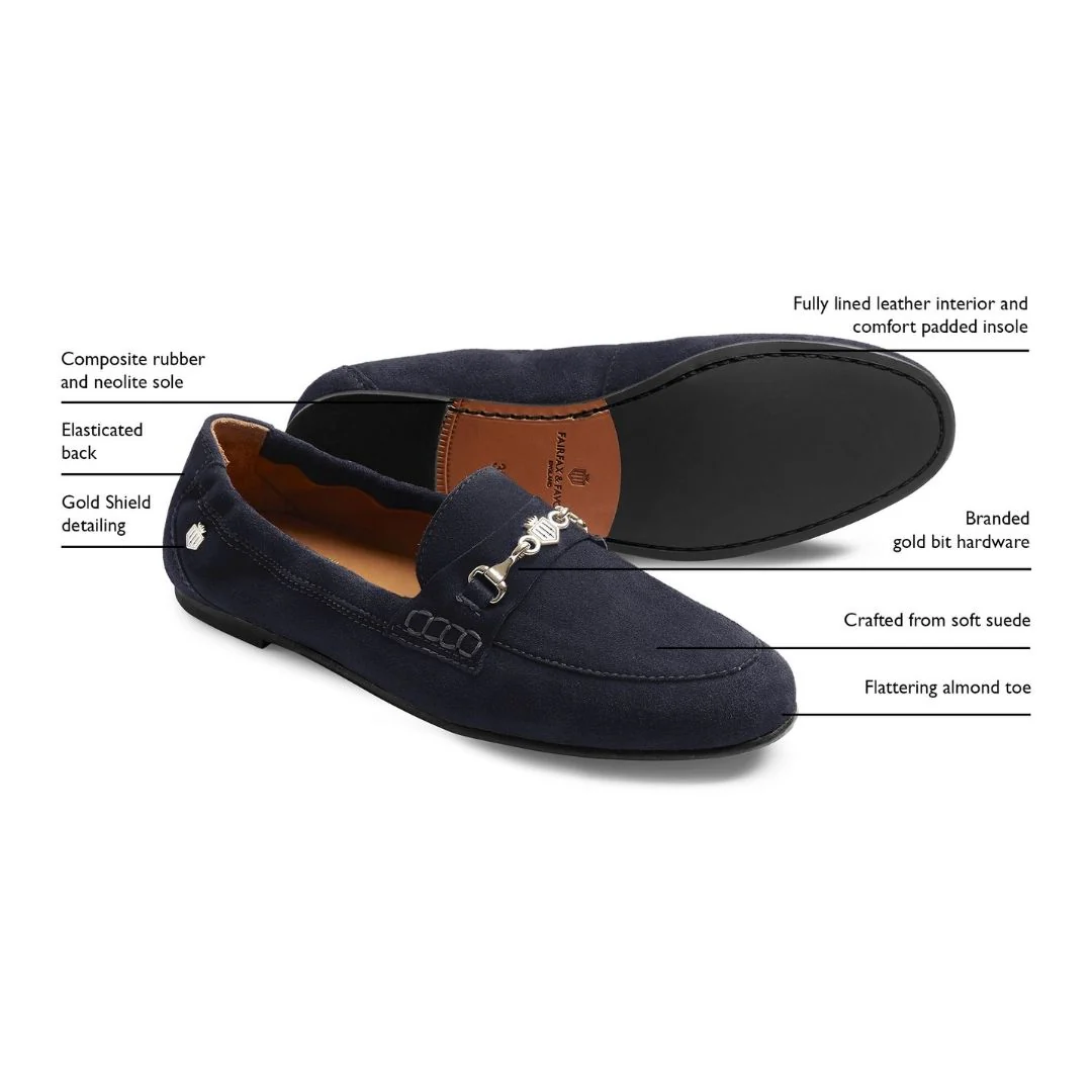 Fairfax & Favor Women's Newmarket Suede Loafer in Navy - Image 6